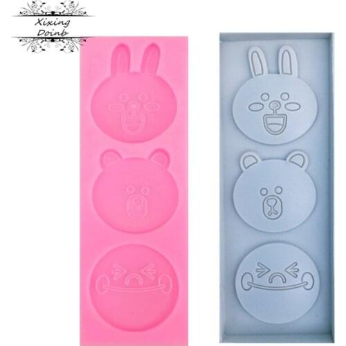 Cute cartoon bear rabbit shape silicone jelly mold cake decoration tools candy chocolate fudge mold