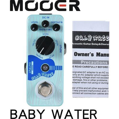 MOOER Baby Water Acoustic Guitar Delay & Chorus Effect Pedal True Bypass Full Metal Shell Supports 5 modes