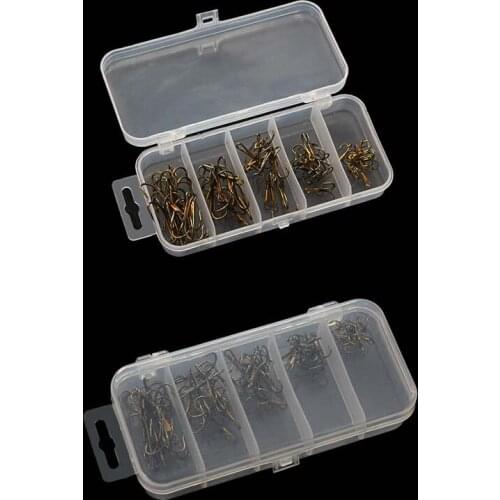 3 Colors Treble Fishing Hook Set Size # 2/4/6/8/10 High Carbon Steel Silver Black Brown for Carp Fishing Hooks 50pcs/pack