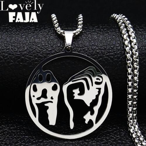 Animal Liberation Front Stainless Steel Necklace Rights Women/Men Jewelry Crust Punk Vegan Okja Jewelry collier homme N1154S03