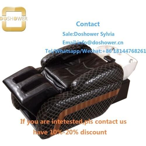 Barber chair and station furniture with hair wash bed unit for luxury massage shampoo bed