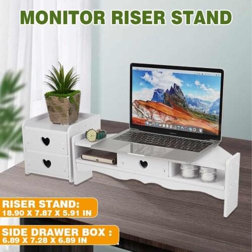 Computer Monitor Riser Laptop Stand Multifunction Desktop Holder Monitor Holder Organizer Screen Shelf Lapdesk Table Storage