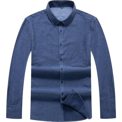 Plus Size 8XL 7XL 6XL Autumn winter Casual Men Long Sleeve Shirt Fashion Design Fabric Soft Comfortable Men Dress Slim Fit Style