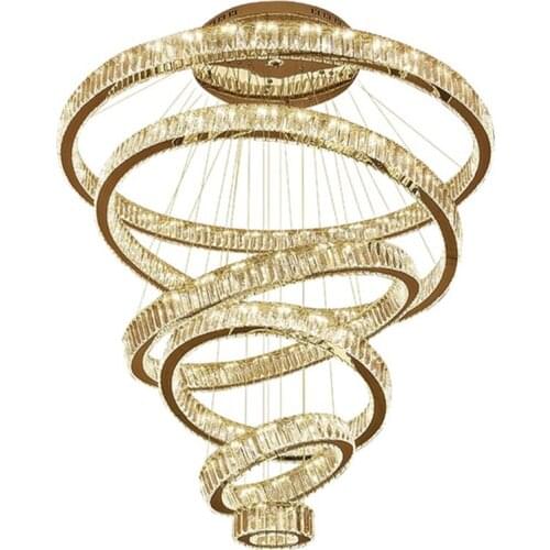 Rings Luxury Chandeliers Crystal Living Room Lights Modern LED Crystal Chandeliers Lamp Home Decoration Light Fixtures