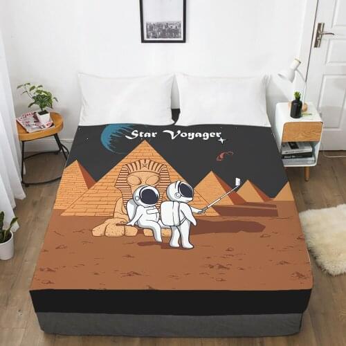 Cartoon Childrens Elastic fitted sheet bed sheet With An Elastic Band Mattress Cover Bed cover for kids baby Space VOYAGCC