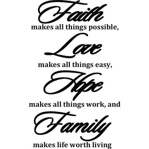 34*57CM Family Motto Sticker Restaurant Kitchen Removable Vinyl Wall Stickers DIY Home Decor Waterproof Car Stickers