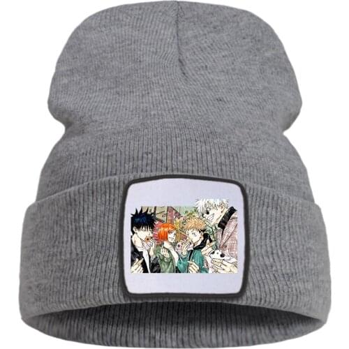 Hats Jujutsu Kaisen Team Hot Printing Women Autumn Hat Warm Outdoor Man Winter Knitted Hats Fashion Casual Beanie For Teens