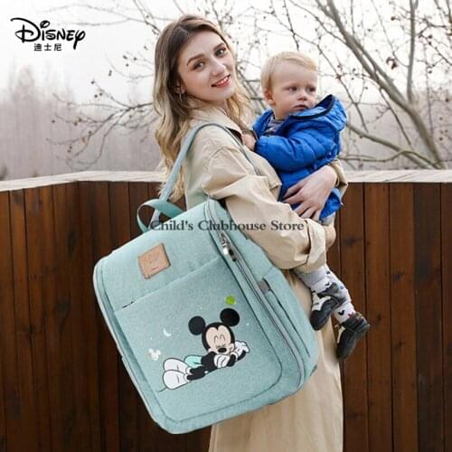 Disney Bed out of Bed Mommy Bag Foldable Backpack Bed Multifunctional Large Capacity Outing Mother and Baby Bag