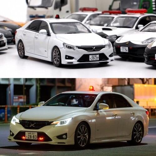 RaiS 1:43 Toyota Reiz Mark X GRX133 Super Japanese Police Car Limited Collector Edition Metal Diecast Model Toy Gift