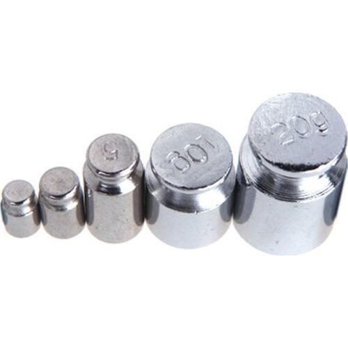 Weight 1g 2g 5g 10g 20g Chrome Plating Calibration Gram Scale Weight Set for Digital Scale Balance Silvery white