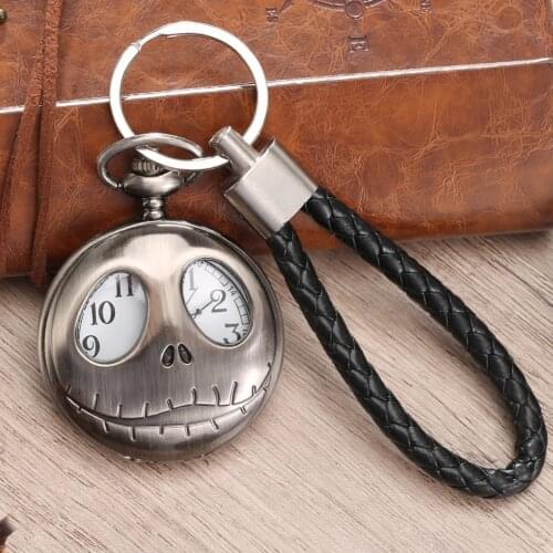 Vintage Fashion Keychain Leather Rope Quartz Pocket Watch with Leather Rope Popular Gifts for Boys Girls