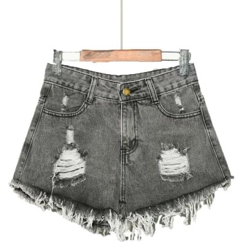 B2461 2019 new summer break hole wide leg new Korean version women wear fashion thin style denim shorts cheap wholesale