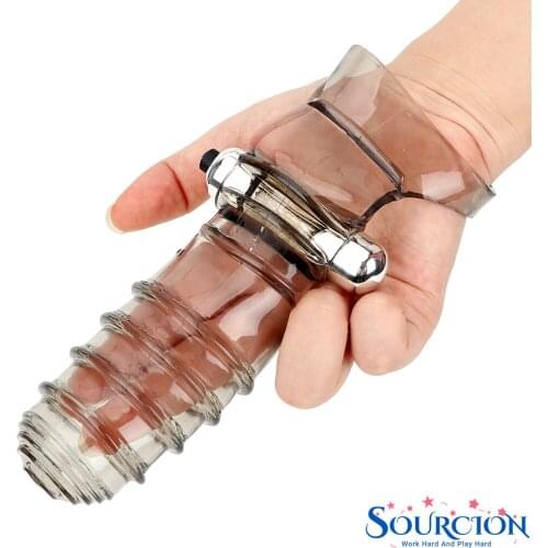 Sourcion Finger Sleeve Vibrator G Spot Massage Clit Stimulate Female Masturbator Sex Toy For Women Lesbian Orgasm Adult Products