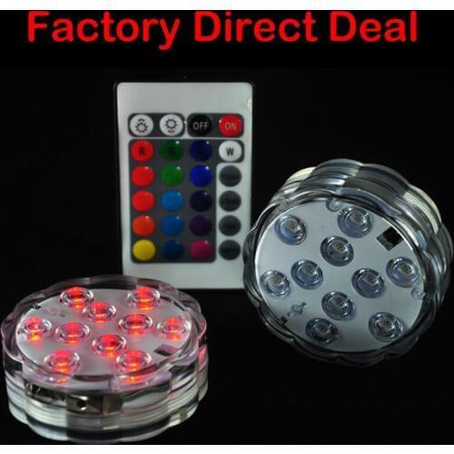 1pc/lot) 3AAA Battery Operated Remote Controlled Multi-colors RG LED Light, Submersible LED Floral Light Floralyte lamps