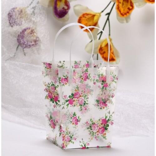 10 Pcs/lot Flower Pattern Small Gift Bag With Handles for Birthday Decoration Event Party Supplies Flower box for weeding gift
