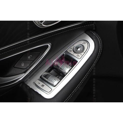 Accessories For Mercedes Benz W205 C Class C200 C300 C180 GLC GLC260 2015 2016 Window Glass Switch Trim Cover Chrome Car Styling