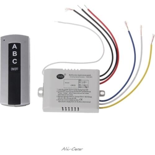 Wireless 3 Channel ON/OFF Lamp Remote Control Switch Receiver Transmitter