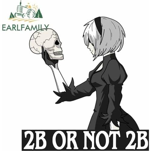 EARLFAMILY 13cm x 12.1cm for B or Not 2B Skull RV Motorcycle Windows Trunk Decal Scratch-proof Car Stickers Anime Car Styling