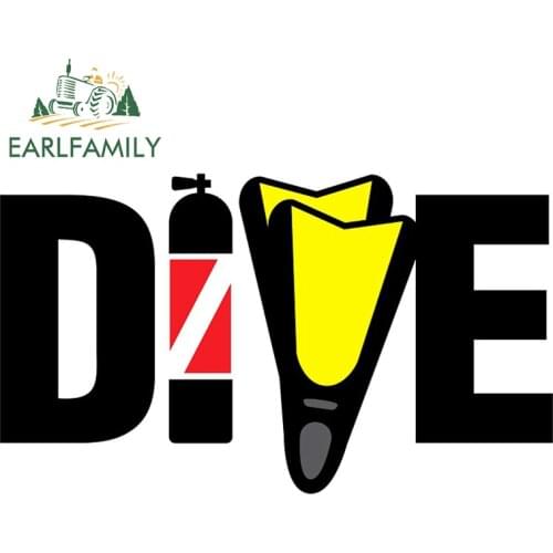 EARLFAMILY 13cm x 7.7cm for Dive Flag Auto Bumper Window Car Stickers DIY Waterproof Graffiti Sticker Windshield Vehicle Decal