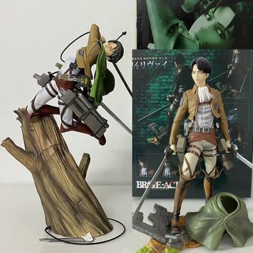 Brave-Act Anime Attack on Titan Kotobukiya Levi Ackerman PVC Action Figure Model Toy Gift 22cm
