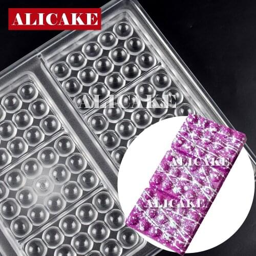 3 Cavity Chocolate Molds Chocolate Bar Dots Polycarbonate Chocolate Mold for Cake Baking Pastry Confectionery Commercial Tools