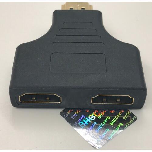 HDTV Male to Dual Female Adapter Gold Plated HDMI-Compatible 1.4 Joiner Connector Y Splitter Converter For HDTV 1080p
