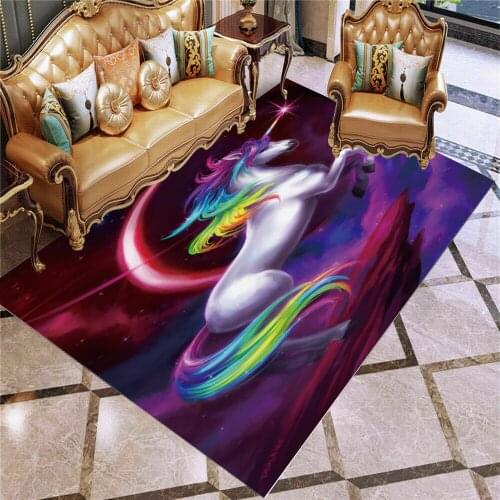 StarBlue-HGS Unicorn Non-Slip Floor Mat Doormats Game Handles Rug Carpet for Bedroom Indoor Outdoor Kids Play Mat Throw Rug