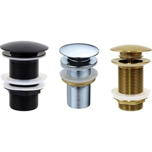 Brass Drain Plug Basin Drain Push Down Pop-Up Drain Cover for Kitchen Sink Top Faucets for Bathroom Sinks Bathtub Drain Stopper