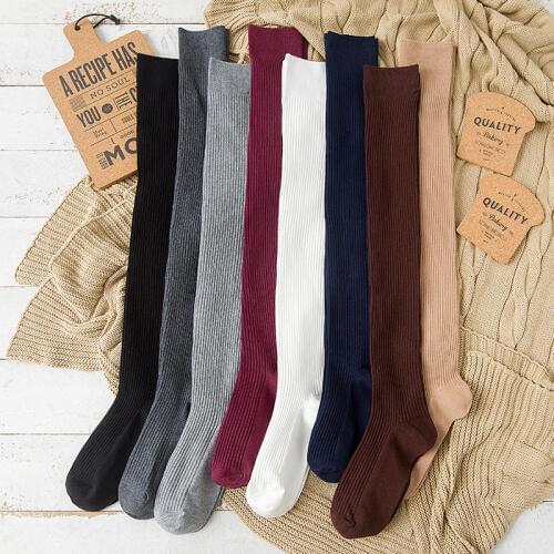 Thigh-High Soft Socks Women Winter Warm Cable Knit Over Knee Long Boot