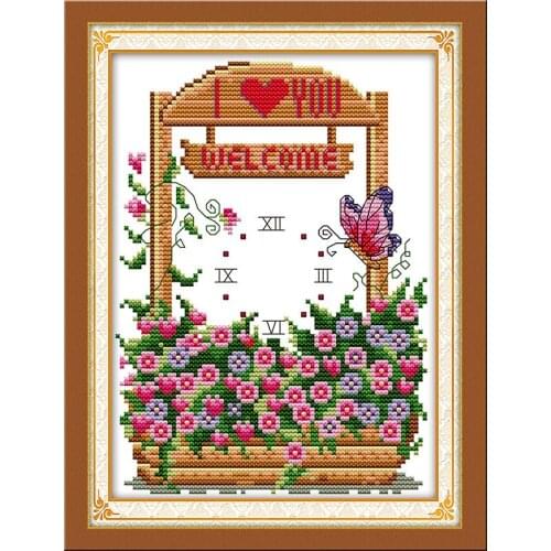Joy Sunday Garden of Spring Patterns Cross Stitch Kit DMC Print on Canvas 14CT Counted Chinese Cross Stitch Set Home Decor Gift