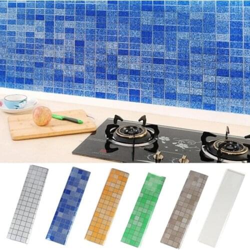 45x70cm Self-Adhensive Anti Oil Wall Stickers Mosaic Waterproof Wallpaper High Temperature Bathroom Kitchen Home Decoration