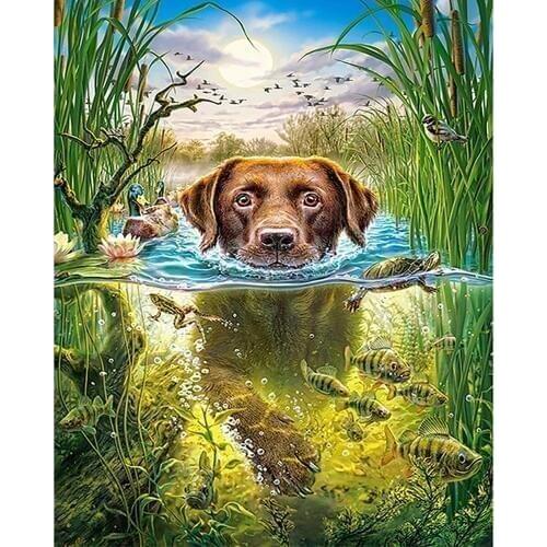 New Diamond Embroidery Dog Labrador 5D DIY Diamond Painting Full Square / Round Diamond Mosaic Rhinestones Decor Painting FG471