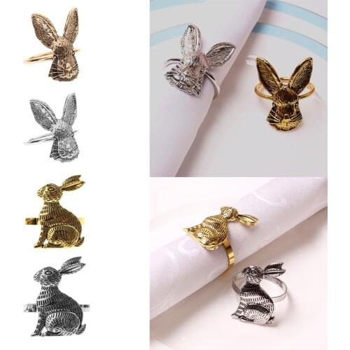 Rustic Easter Holder Decor Metal Rabbit Table Home Napkin Ears Bunny