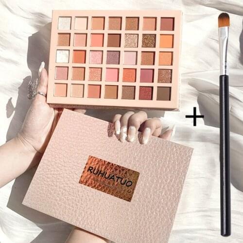 35 Colors Matte Shimmer Smoky Eyeshadow Palette Waterproof Glitter Diamond Pigment Highlighter Eye Shadow Powder Makeup Beauty