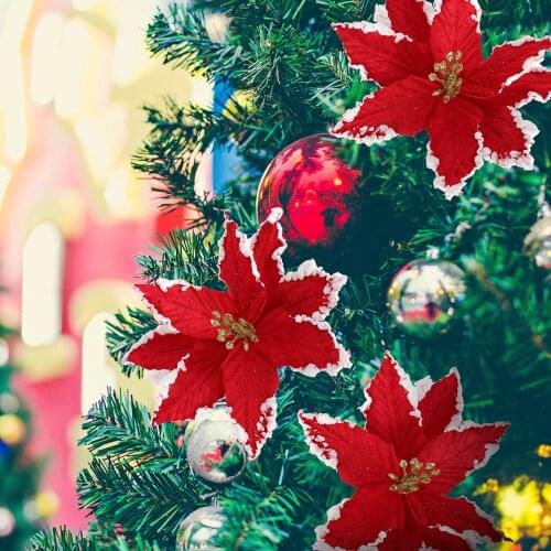 Hanging Ornaments Christmas Tree Silk Flowers Decorations Reusable DIY Phnom Penh For Party Wedding Restaurant Room Artificial