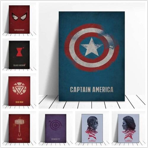 Marvel Avengers Canvas Paintings Superhero Captain America Posters and Prints Wall Art Pictures for Living Kids Room Home Decor