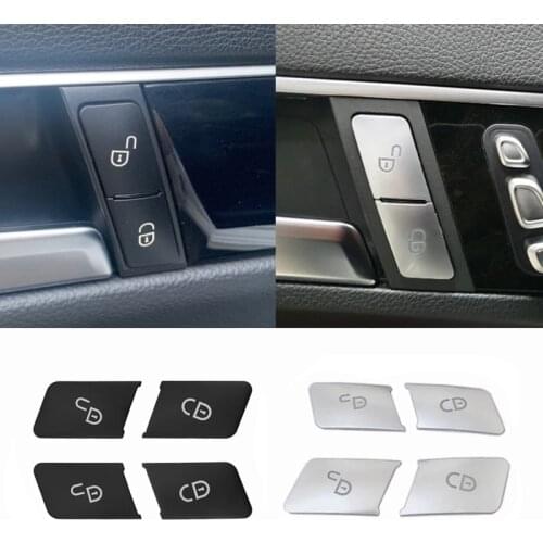 Car Door lock Unlock Buttons Sequins Decoration Cover Stickers Trim Fit For Mercedes Benz C E Class W204 W212 Auto Accessories