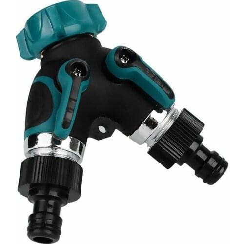 EU Plug 3/4" 2-Way Zinc alloy Plastic Garden Hose Splitter Y-Type Watering Connector Distributor For Outdoor Tap Garden Faucet