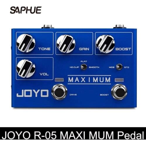 JOYO R-05 Maximum Overdrive Pedal Effect with Drive & Boost Dual Channel Guitar Pedal for Electric Guitar Effect True Bypass