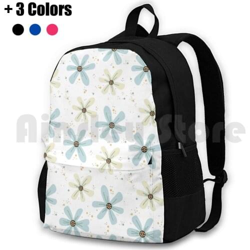 Dotty Duck Egg Daisy Floral Design Outdoor Hiking Backpack Riding Climbing Sports Bag Dotty Daisy Daisies Dots Spotty Polka Dot