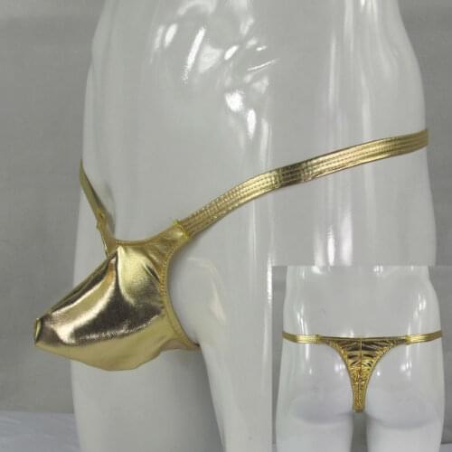 Sexy Mens string Thong Underwear Bulge Pouch G5473 metallic coated