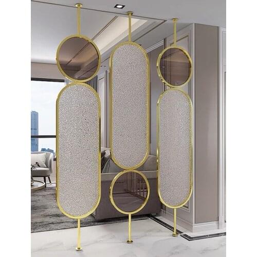 Modern Light Luxury Stainless Steel Screen Customization, Metal Glass Partition, Living Room Entrance Hall Decoration SUS 304