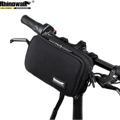 RHINOWALK Bicycle Bag Waterproof Handlebar Front Frame Tube Bag Multi-Functional Bike Mobile Phone Case Black Gray Colors X2011