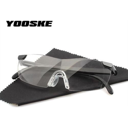 YOOSKE 1.6 Times Big Vision Magnifier Reading Glasses Men Women Magnifying Presbyopic Eyewear Gift for Parents +250