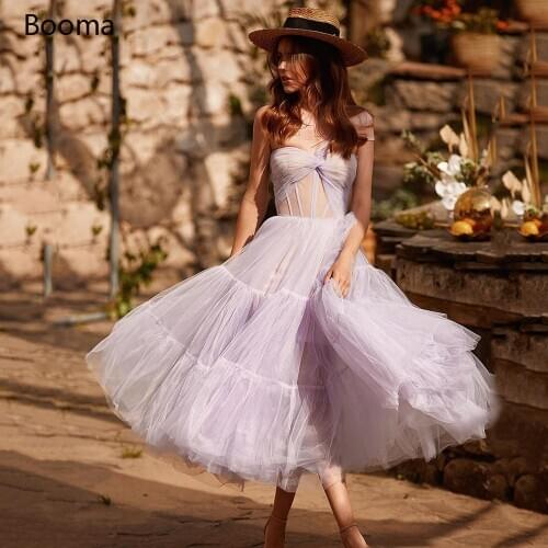 Fairy Lavender Short Prom Dresses 2020 Sweetheart Tiered Tulle Party Dresses One-Shoulder Pleated Illusion A-Line Evening Dress
