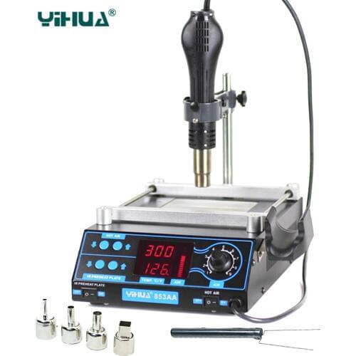 YIHUA853AA High power ESD BGA rework station PCB preheat and desoldering IR preheating station rapid heat 2in1 soldering station