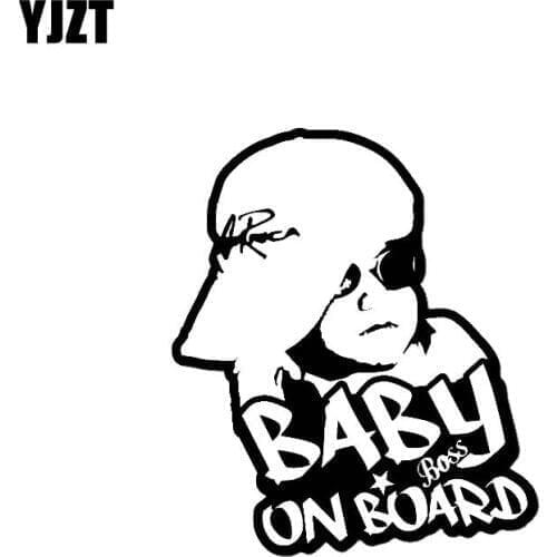 YJZT 12.9CM*15CM Hip Hop BABY BOSS ON BOARD Sticker Decal Car Vinyl Sign Window Cute Black/Silver C10-00621