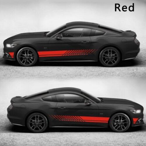 1pc 2.1M BK Universal Decorative Racing Stripe Stickers Auto Car Body Side Door Decals Red / White / Black Easy to use