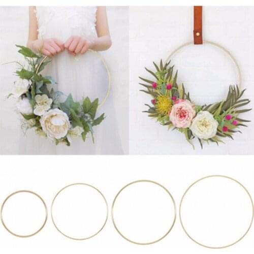 10-40cm Gold Metal Ring Flower Wreath Garland Weeding Decoration for Weddings Bridal Shower Home Party Decoration Catcher Hoops