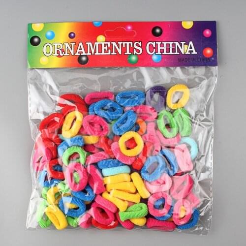 100Pcs/Bag Super Cheap Disposable Hair Bands Girls Colorful Elastic Hair Ropes Kids Rubber Band Ponytail Holder Hair Accessories